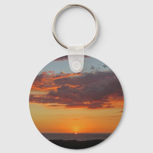Sunset Photo Pacific Orange Himlar Beach Nyckelring