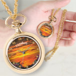 Sunset Plaza Marina 2584 Necklace Armbandsur<br><div class="desc">Målar tidsspåret för "Sunset Plaza Marina 2584" Samlingsprogrammet med anpassningsbarna Necklace Alloy Watch av Ewatchfabrik®. Anpassa på produktsidan eller klicka på knappen "Anpassa" om du vill ha fler designalternativ. Den utformning som skapades från min målning "Sunset Plaza Marina 2584" fångar upp ett vibrerande solnedgång med orange och rött färg som...</div>