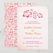 Sunset Plumeria bröllopsinbjudningar