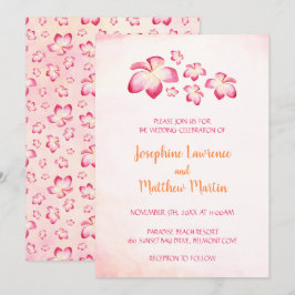 Sunset Plumeria bröllopsinbjudningar Inbjudningar