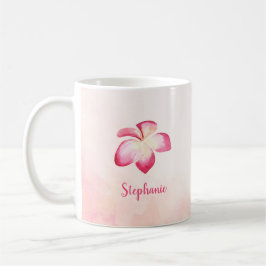 Sunset Plumeria Rosa Watercolor Kaffemugg