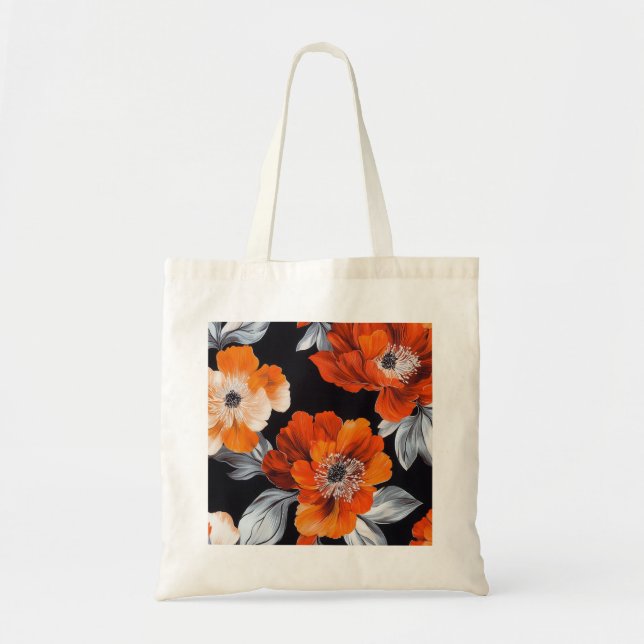 Sunset Poppy Tote Tygkasse (Framsidan)