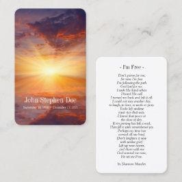 Sunset Prayer Card - Jag är gratis Visitkort
