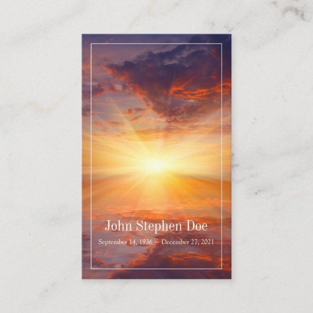 Sunset Prayer Card - Jag är gratis Visitkort (Framsida)