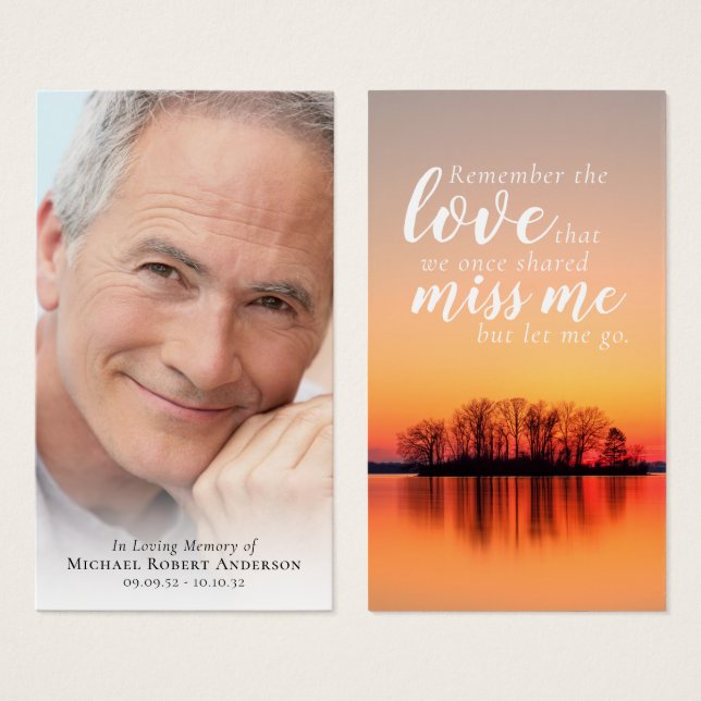 Sunset Prayer-kort för fotominnesanteckning Visitkort (Framsida & baksida)