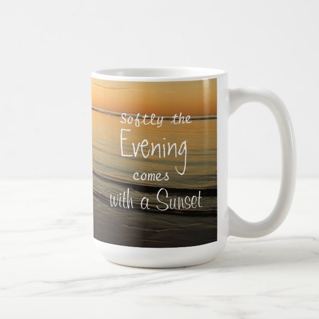 Sunset Quote Serene Ocean Beach Coffee Mugg (Höger)