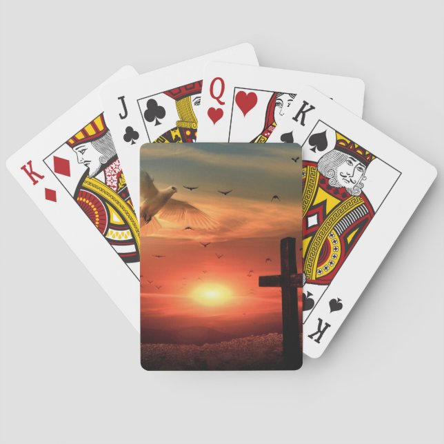 Sunset Resurrection Dove och Kor Casinokort (Baksidan)