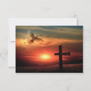 Sunset Resurrection Dove och Kor Tack Kort