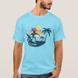 Sunset Retro Surfing Surf Beach Summer Vibes Surf T Shirt<br><div class="desc">Retro sunset surfing design capturing the perfect beach summer vibes. Ideal for surfers, beach lovers, and anyone who enjoys laid-back coastal style and surf culture. This colorful surf artwork is perfect for surfing enthusiasts, ocean lovers, and fans of vintage-inspired beach designs. Great for casual wear, beach trips, or adding a...</div>