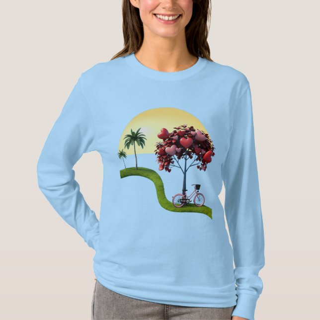 Sunset Romantic Love Art Basic Long Sleeve T-Shirt (Framsida)