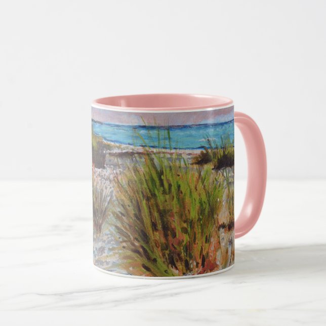 Sunset Rosa Florida Beach Art Mugg (Framsida höger)