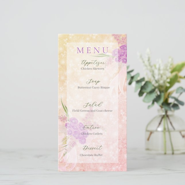 Sunset Rose blush sheer bow Bouquet (Stående Fram)