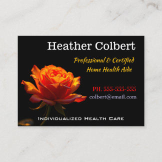 Sunset Rose Professional Caregiver Visitkort