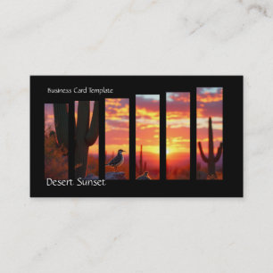 Sunset Saguaro Cactus - Desert Arizona Business Ca Visitkort