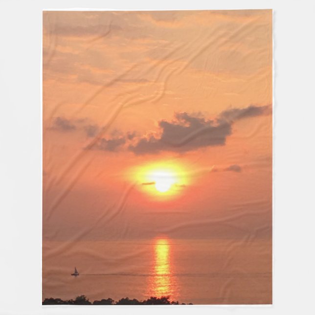 Sunset Sail in Hawaii Fleece Blanket (Framsidan)