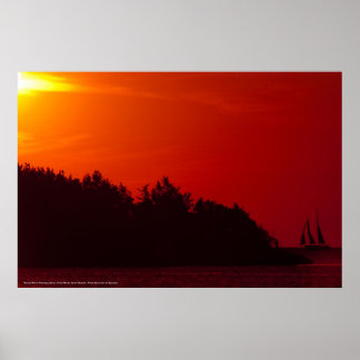 sunset Sail på Ocracoke Island Poster