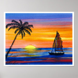 Sunset Sail Poster
