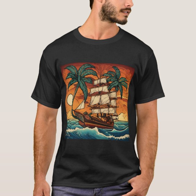 Sunset Sail T Shirt (Framsida)
