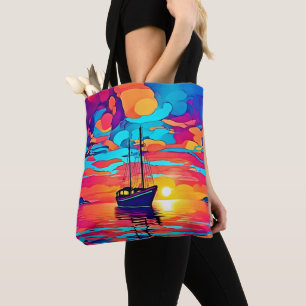 Sunset Sailboat Dreamscape Tygkasse