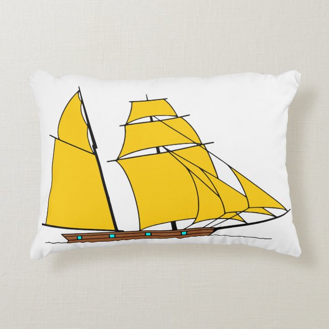 Sunset Sailboat Pillow Prydnadskudde (Framsidan)