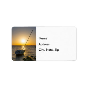 Sunset Sailboat Shipreck Bukt Breeze FL-etiketter Adressetikett