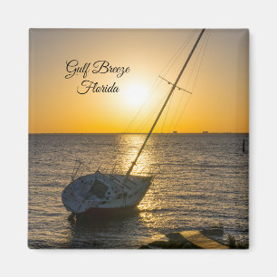 Sunset Sailboat Shipreck Bukt Breeze FL Magnet