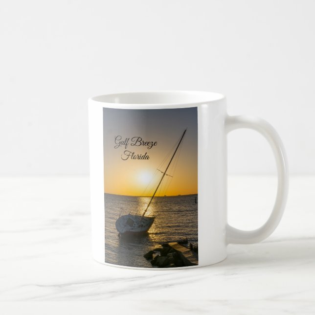 Sunset Sailboat Shipreck Bukt Breeze FL Mugg (Höger)