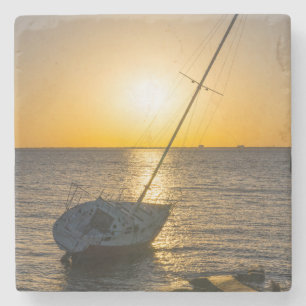 Sunset Sailboat Shipreck Bukt Breeze FL Stenunderlägg