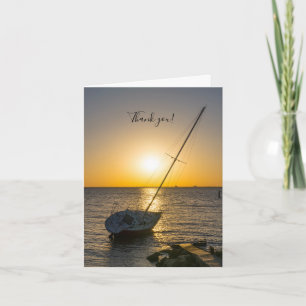 Sunset Sailboat Shipreck Bukt Breeze Tack Kort