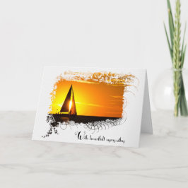Sunset Sailboat Sympathy Kort