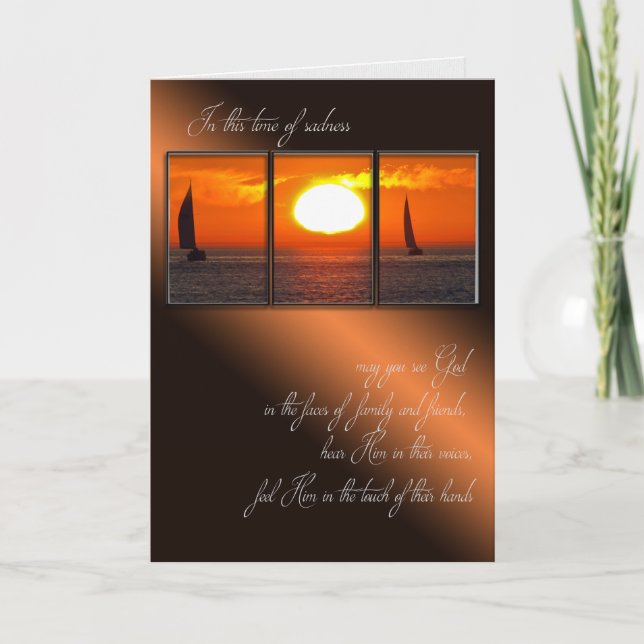 Sunset Sailboat Sympathy Kort (Framsida)
