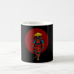 Sunset Samurai Warrior med Katana Kaffemugg