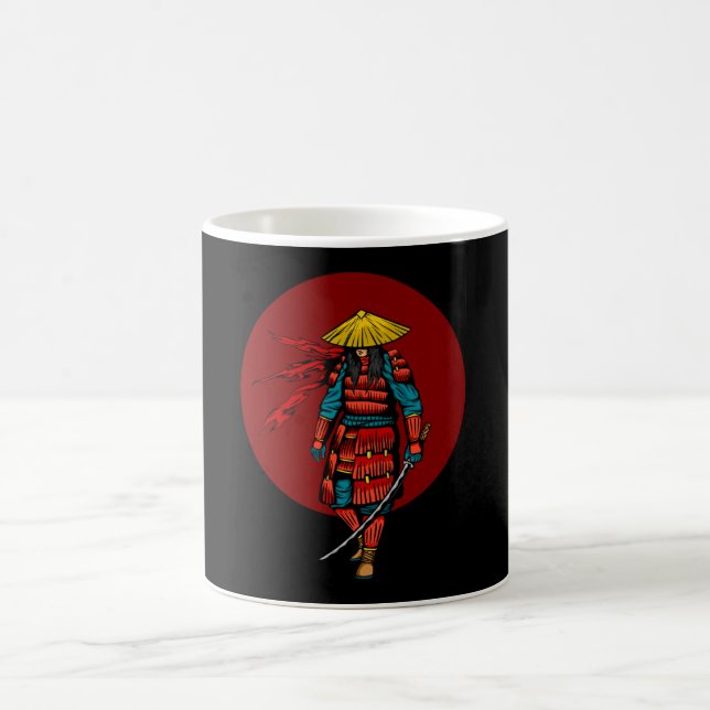 Sunset Samurai Warrior med Katana Kaffemugg (Center)