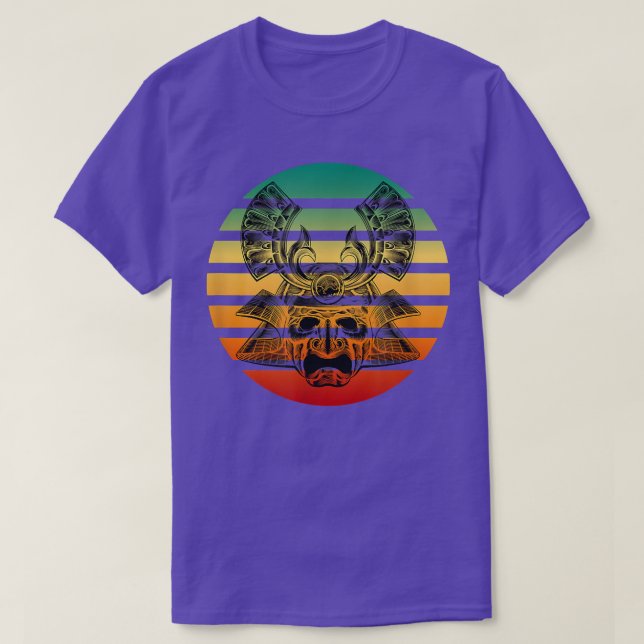 Sunset Samurai Warrior Oni Mask Captured Within Su T Shirt (Design framsida)