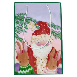 Sunset Santa and Bunnies Medium Gift Bag
