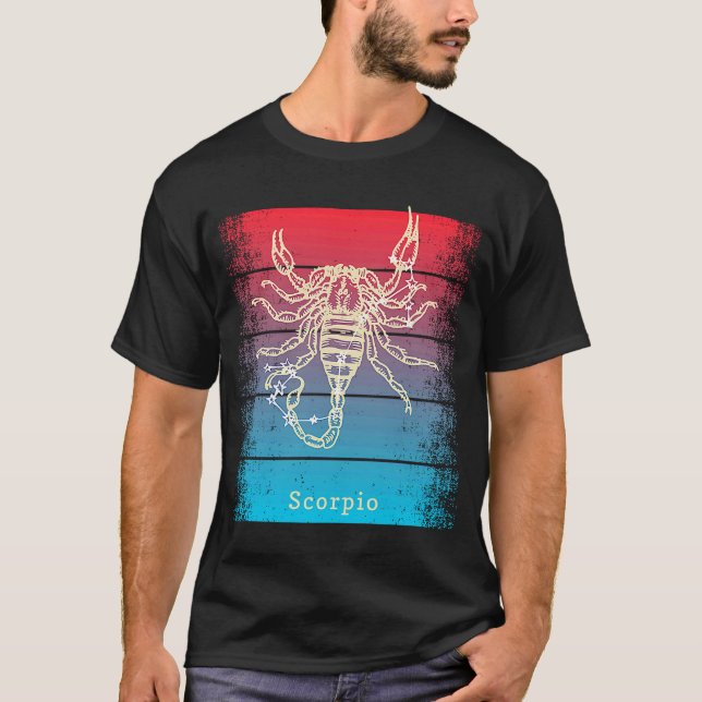Sunset Scorpio Zodiac T Shirt (Framsida)