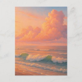 Sunset Sea Cloud - Pastel Painting Style Vykort