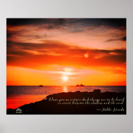 Sunset & Sea med ett citat av Linandara Poster