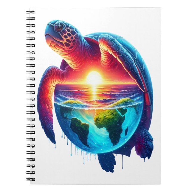 Sunset Sea Turtle Anteckningsbok (Framsidan)