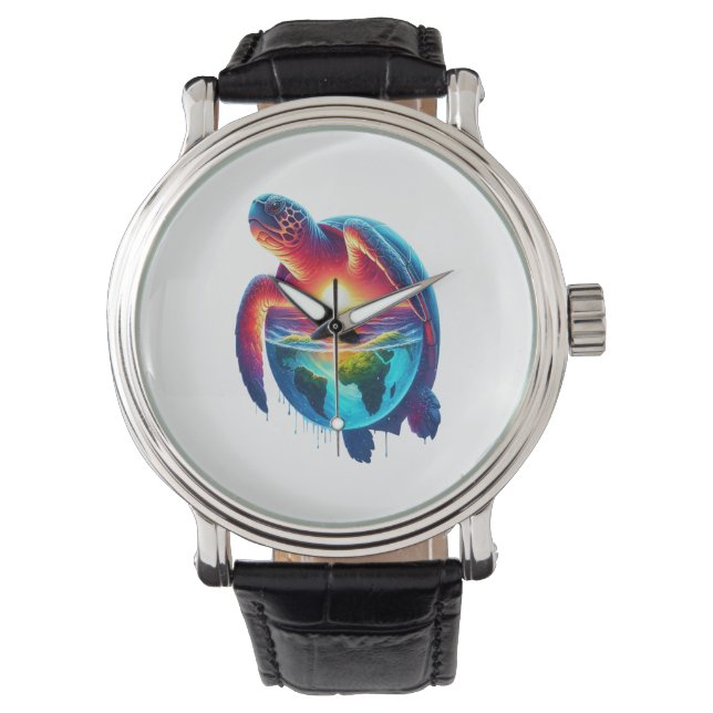 Sunset Sea Turtle Armbandsur (Framsida)