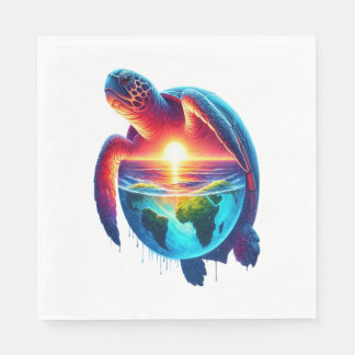 Sunset Sea Turtle Pappersservett