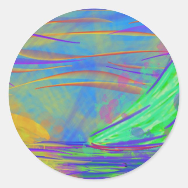 sunset seail runt klistermärke (Framsida)