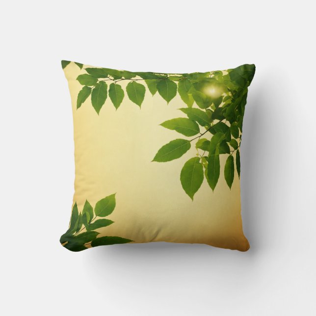 "Sunset Serenity: Natural Löv Design Dekorativ kud Kudde (Framsida)