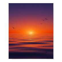 "Sunset Serenity Wall Poster - Tranquil Ocean Wave