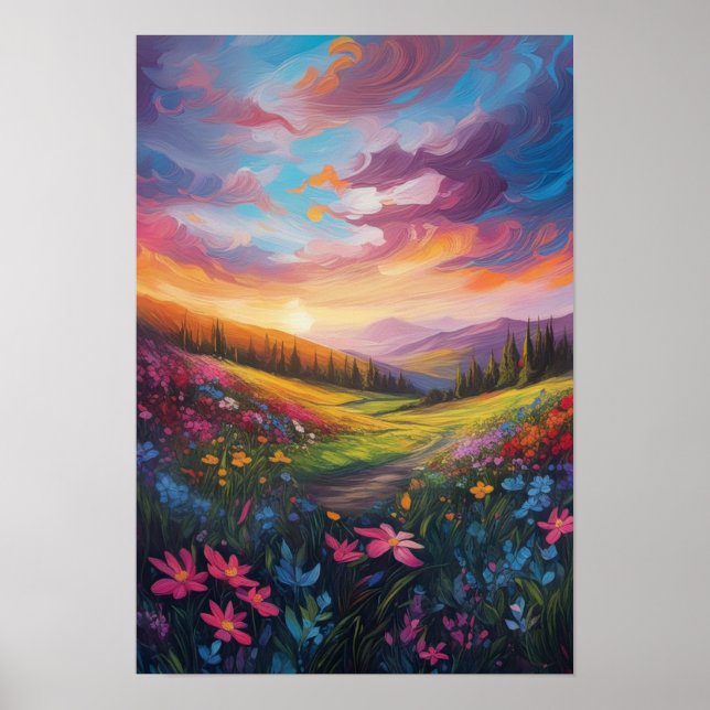 Sunset Sergranat, Blommar i glöden Poster (Framsidan)