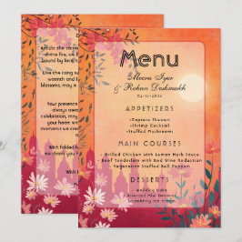 Sunset Sergranat Pedestal Bröllop Menu Meny