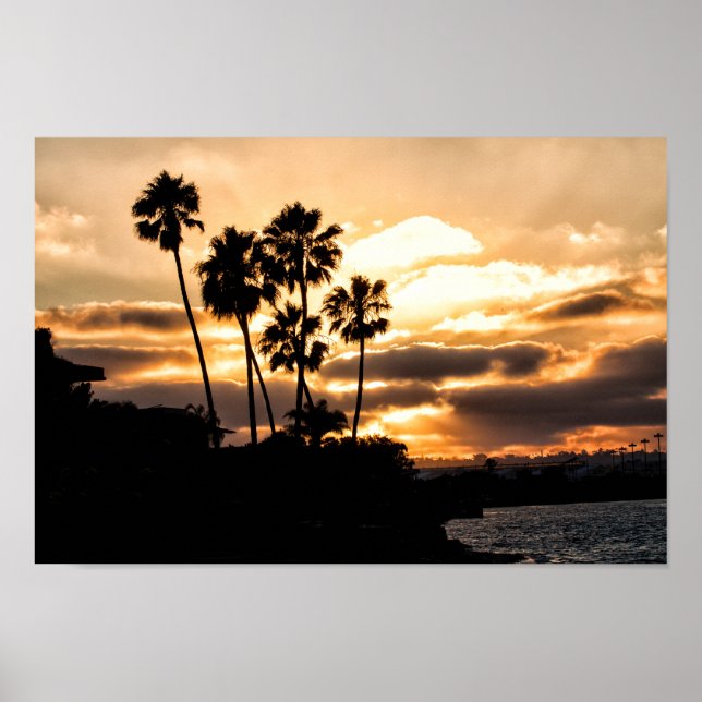 Sunset Silhouette i San Diego Poster (Framsidan)