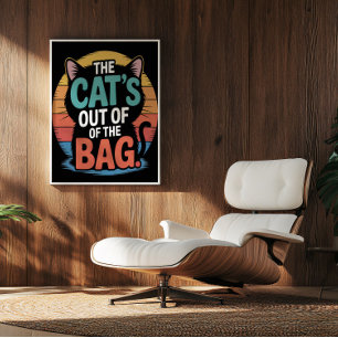 Sunset Silhouette Kattdjur Secret Poster