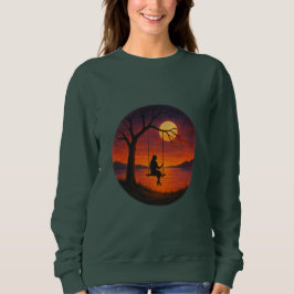 Sunset Silhouette Swing Art Women’s Sweatshirt T Shirt