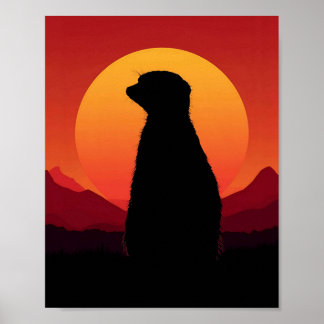 Sunset Silhouette Wall Art – Majestic Animal Poster